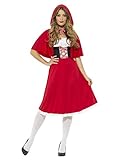 Smiffys Damen Rotkäppchen Kostüm, Langes Kleid und Umhang, XL - EU Größe 48-50,UK - 20-22, 44685