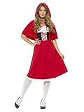 Smiffys Damen Rotkäppchen Kostüm, Langes Kleid und Umhang, XL - EU Größe 48-50,UK - 20-22, 44685