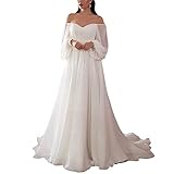 ORANDESIGNE Abendkleid Damen Lang Elegant Ballkleid V-Ausschnitt Maxikleid Sommerkleid Taillenbankettkleid Årmelloses Cocktailkleid Split Kleid Hohe Taille Weihnachtskleider F Weiß M