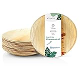 Wiseware Palmblatt Teller - 50 Stück Einwegteller rund Ø 18 cm - biologisch abbaubares Palmblattgeschirr - kompostierbares Partygeschirr - Bio Einweggeschirr
