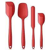 Vicloon Silikon Küchenhelfer, 4 PCS Silikon Spatel Set, Hitzebeständig Antihaft Silikon spatel,Küche Spatula für Kochen und Backen (Rot)