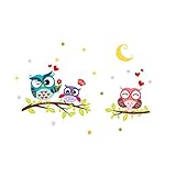 WINOMO Eule Wandaufkleber Wandtattoo Wandsticker Schlafzimmer Kinzder Baby Zimmer abnehmbar DIY Wanddeko