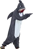 wotogold Herren Tier Shark Pyjamas Cosplay Kostüme Large Grau