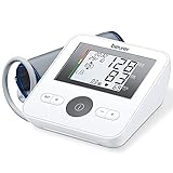 Beurer BM 27 Oberarm-Blutdruckmessgerät mit Manschettensitzkontrolle, klinisch validiert, für Oberarmumfänge von 22-42 cm, Risikoindikator, Arrhythmie-Erkennung, Meldung bei Anwendungsfehlern