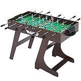 MUWO Mondial Faltbarer Fußball Tischkicker 3 Bälle inklusive. Klappbarer Indoor-Kickertisch, kompakt und leicht verstaubarer. Tischfußball für Erwachsene und Kinder, in 2 Farben, 14 kg (Holz)