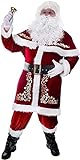 NAIQIALUO Weihnachtsmann-Kostüm für Männer, 12-teiliges Set, roter Anzug, Herrenkostüm, Weihnachtsmann, Weihnachtsmann-Kostüm für Erwachsene, Kostüme, Deluxe-Weihnachtsmann-Kostüm aus Samt XXL