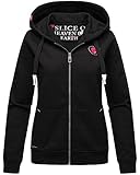 Navahoo Damen Hoodie Sweatjacke Kapuzen Jacke Sweater Pullover Cremetörtchen (M, Schwarz)