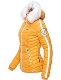 Navahoo Damen Winterjacke Steppjacke mit abnehmbarem Kunstfell Khingaa's Gelb Gr. M