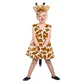 Festartikel Müller Kostüm Giraffen Mädchen Giraffen-Kleid mit Haarreif für Kinder in der Größe 98/104, 118.008.04Kleid Haarreif Tierkostüm Fasching Giraffe (98/104)