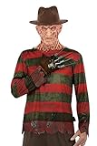 Smiffys A Nightmare On Elm Street, Freddy Krueger, Kostüm, Bedrucktes Oberteil, Handschuh und Mütze
