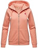 Navahoo Damen Zipper Hoodie Sweatjacke Kapuzen Pullover Sweater Pulli Cremetörtchen Apricot 40 - L