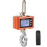Mophorn Wildwaage Digital 1 000 KG, Hängewaage Digital mit Hohe Genauigkeit, Elektronische Kranwaage Digitale Haken, Mini Tragbare Hängewaage LCD Anzeige für Koffer, Fischerei, Jagd im Freien(Orange)