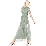 Anaya with Love Damen Ladies Midaxi Dress for Women High Waist Keyhole Short Flutter Sleeve Crew Neckline for Wedding Guest Bridesmaids Prom Kleid, Frosty Green,