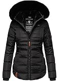 Navahoo Designer Damen Winter Jacke Steppjacke Winterjacke Stepp gesteppt B844 [B844-Melik-Schwarz-Gr.S]