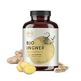 BIONUTRA® Ingwer Kapseln Bio (240 x 600 mg), hochdosiert, deutsche Herstellung, 4-Monatspackung, vegan, ohne Zusätze, kontrolliert biologisch