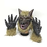 Ruisy Wolf Latex Maske mit Wolf Claws für Fasching, Karneval & Halloween - Kostüm