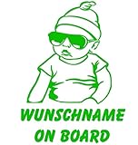 topdesignshop Babyaufkleber mit Wunschname on Board Aufkleber fürs Auto Kinder Baby Sticker