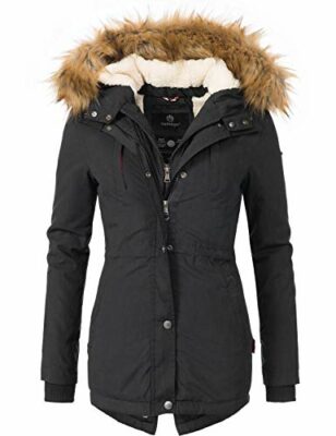 parka gefüttert schwarz