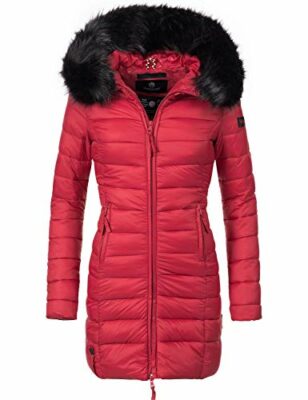 damen winterjacke lang rot