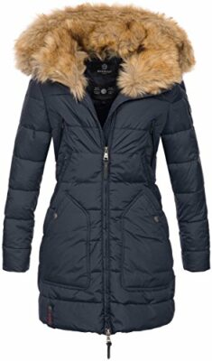 marikoo designer damen winter jacke parka mantel teddyfell warm gefüttert