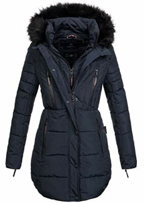 damen jacke lang blau
