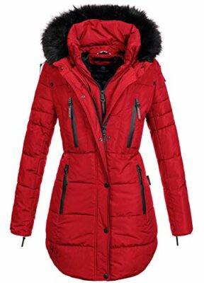 warme winterjacke damen rot