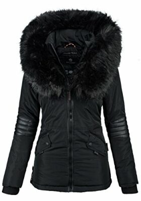 winterjacke damen schwarz mit fell lang