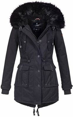 navahoo damen winter jacke kapuze winterjacke parka kunstfell teddyfell b636