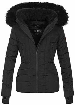 navahoo damen winter jacke warm gefüttert teddyfell stepp winterjacke b361