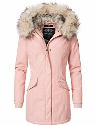 winterjacke damen rosa lang