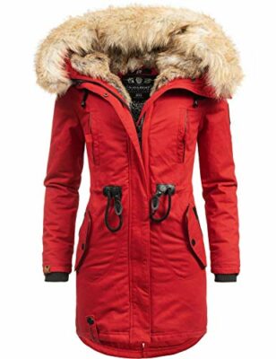 winterjacke rot fell kapuze