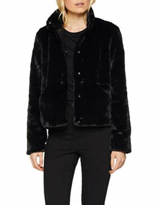 felljacke schwarz damen