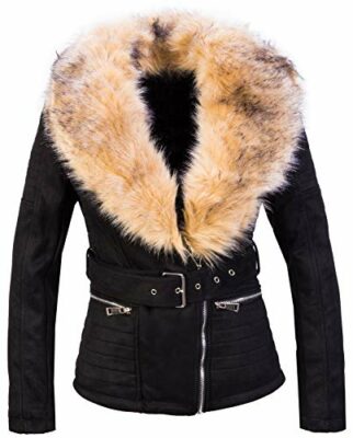 lederimitat jacke mit fell damen