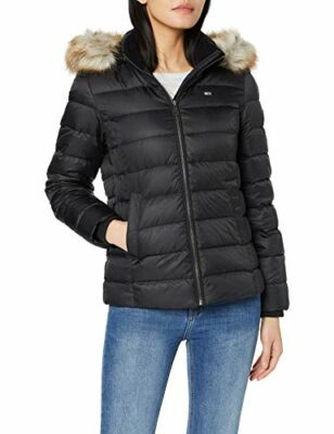 winterjacke mit kapuze schwarz damen
