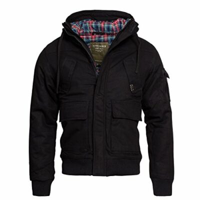 winterjacke mit schwarzer fellkapuze