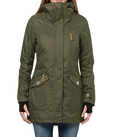 damen parka grün gefüttert