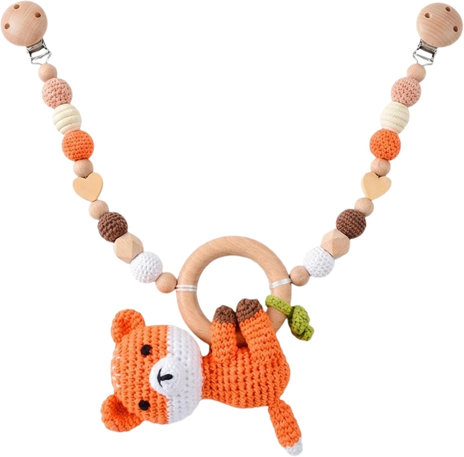 Fehn Kinderwagenkette Spielzeug Bruno – Baby Mobile Kette mit niedlichen Figuren zum Aufhängen an Kinderwagen
